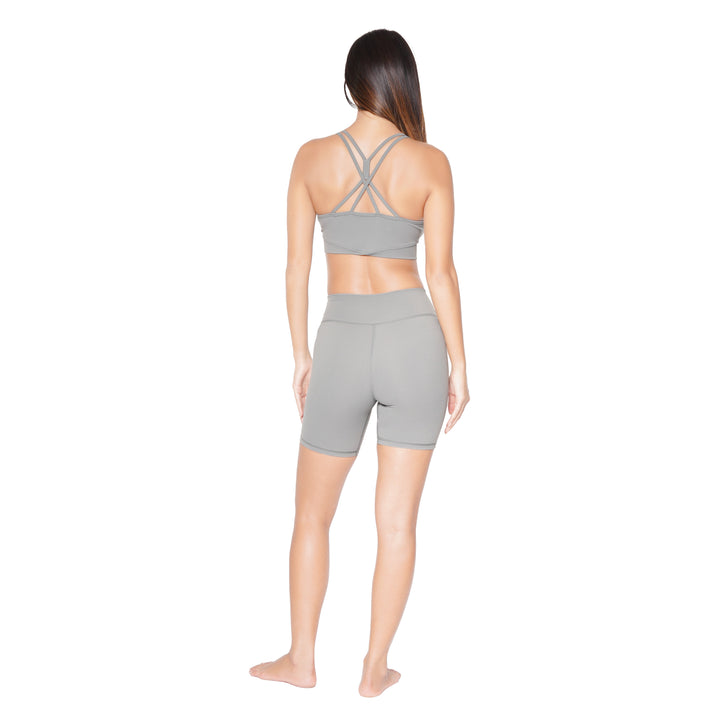 Huit Bien-etre v-shaped color block biking shorts, yoga shorts, Huit.com