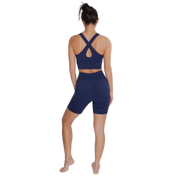 Huit Bien-etre v-shaped color block biking shorts, yoga shorts, Huit.com