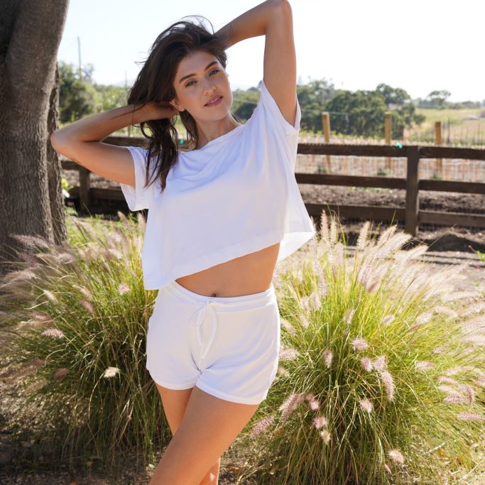 Ribbed Modal Relaxed T-shirt