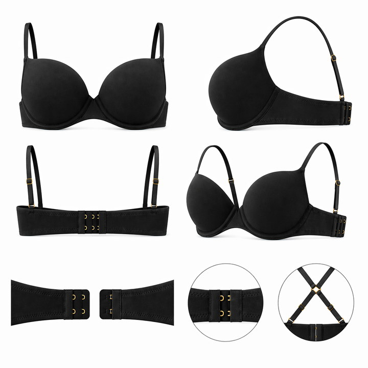 ☁️ B23-Lightweight Microfiber Spacer Bra - Black
