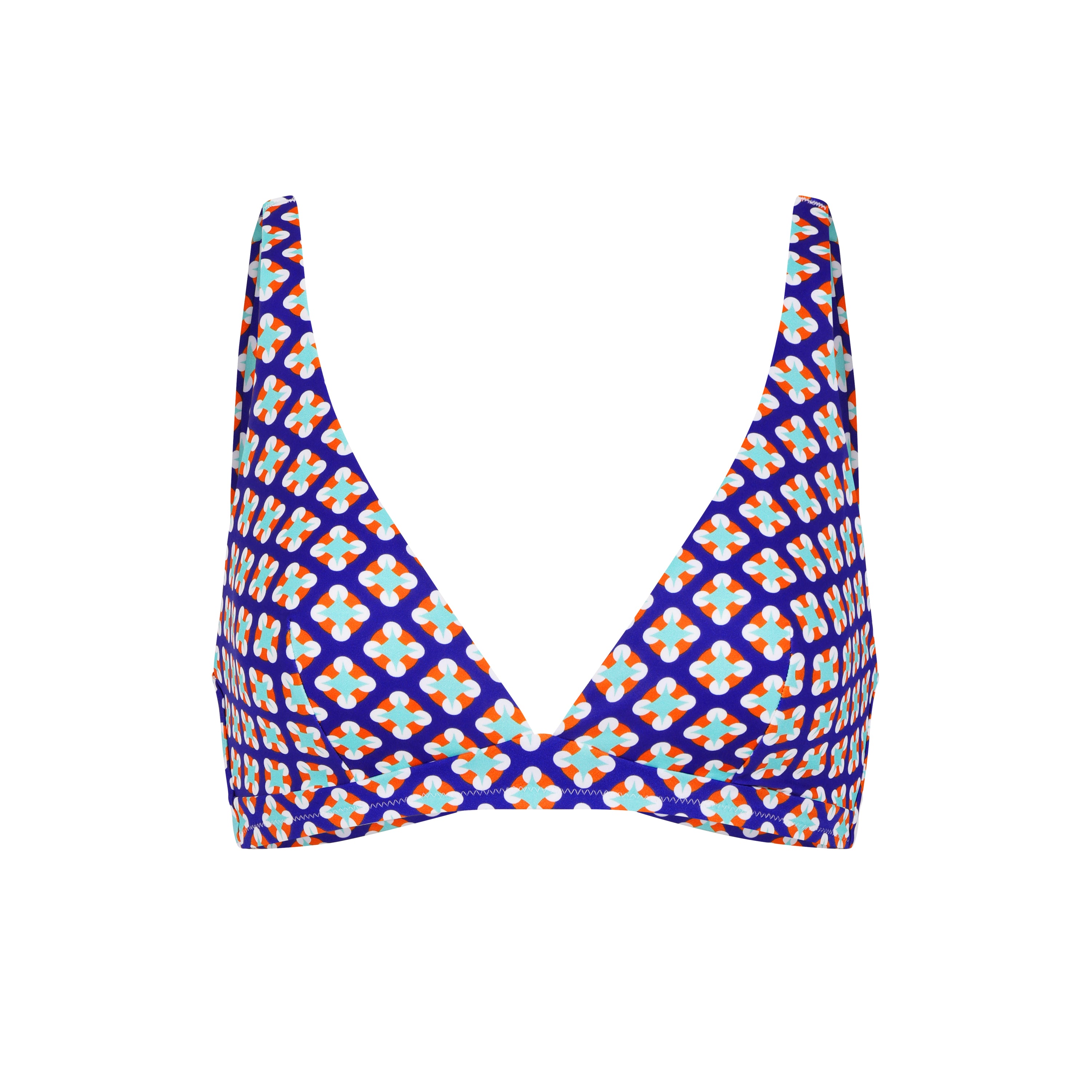 HUIT Triangle Bikini Top chic women casual blue white swimwear