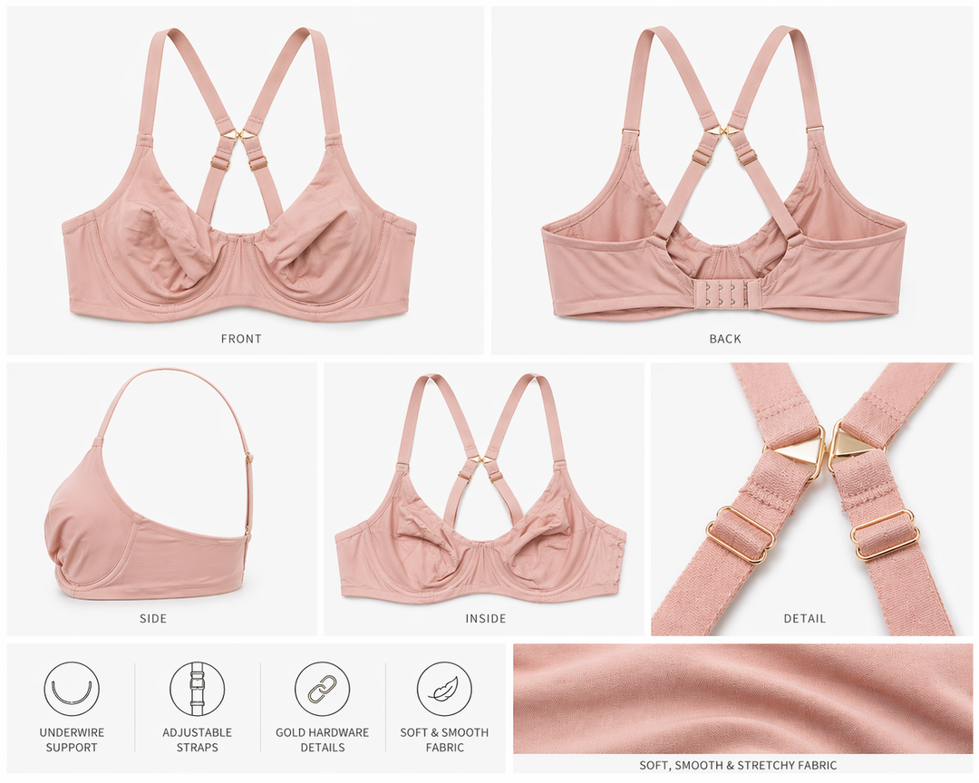 ☁️ B20-Lightweight Microfiber Comfort Bra - Blush