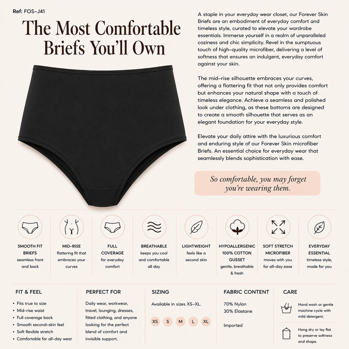 ☁️ J41- Lightweight Microfiber Brief - Black