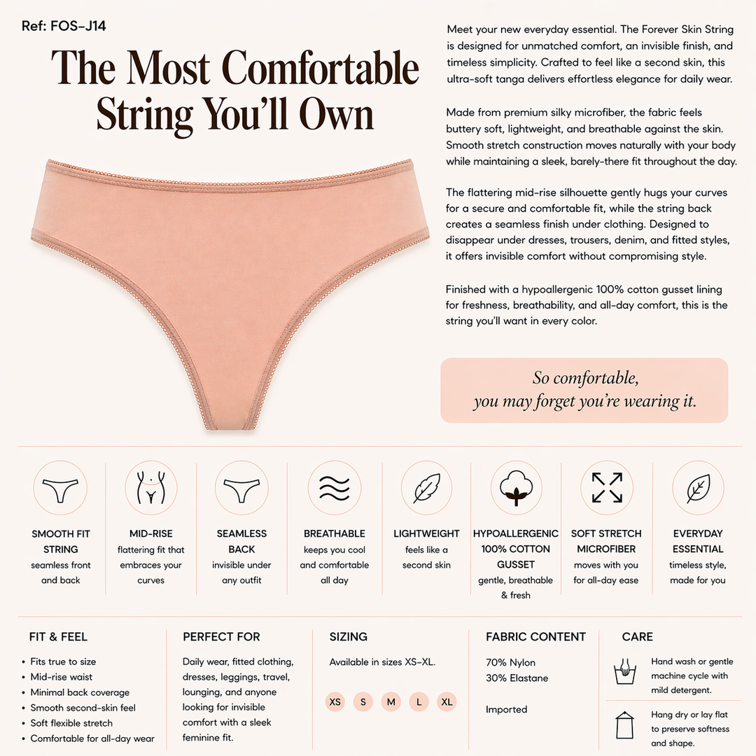 ☁️ J14-Lightweight Microfiber Thong - Blush