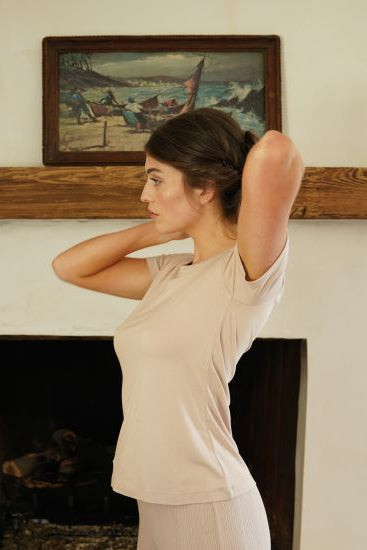 Douceur Ribbed Classic t-shirt, Huit.com