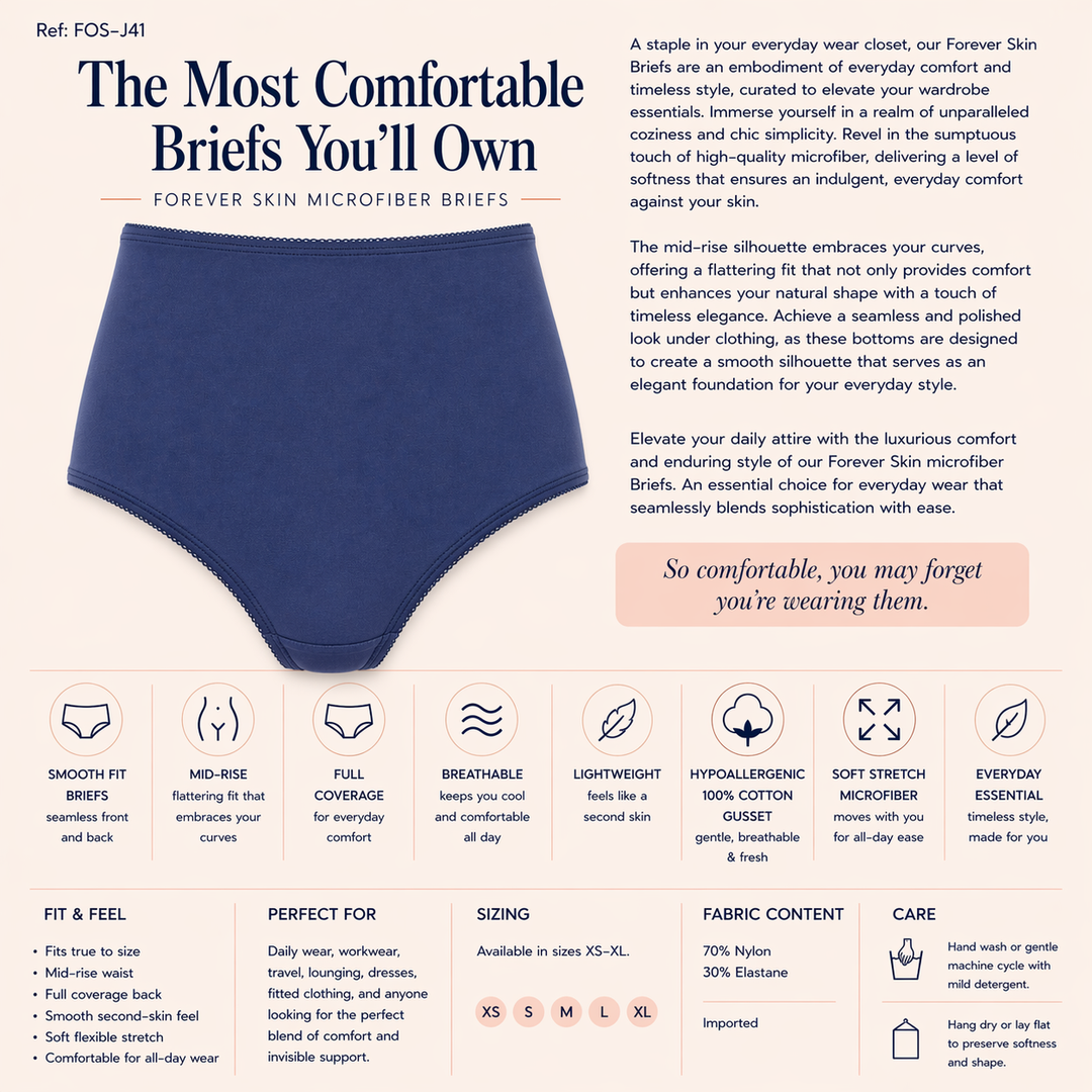 ☁️ J41-Lightweight Microfiber Brief - Navy