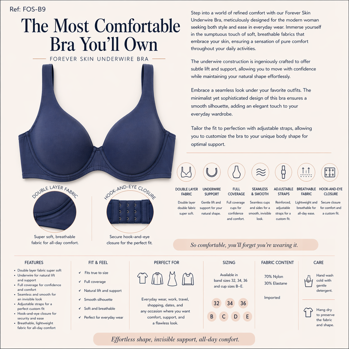 ☁️ B9-Lightweight Microfiber Full Bra - Underwire Bra