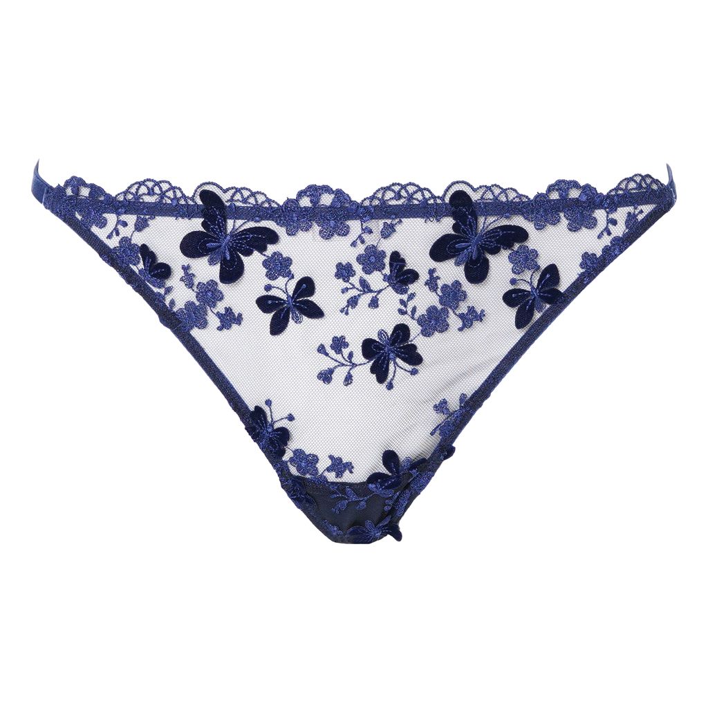 希少品！ BUTCHER PRODUCTS スイム ショーツ 411 ML 紺青 HUIT brief bikini Papillon navy women casual comfortable lingerie lace