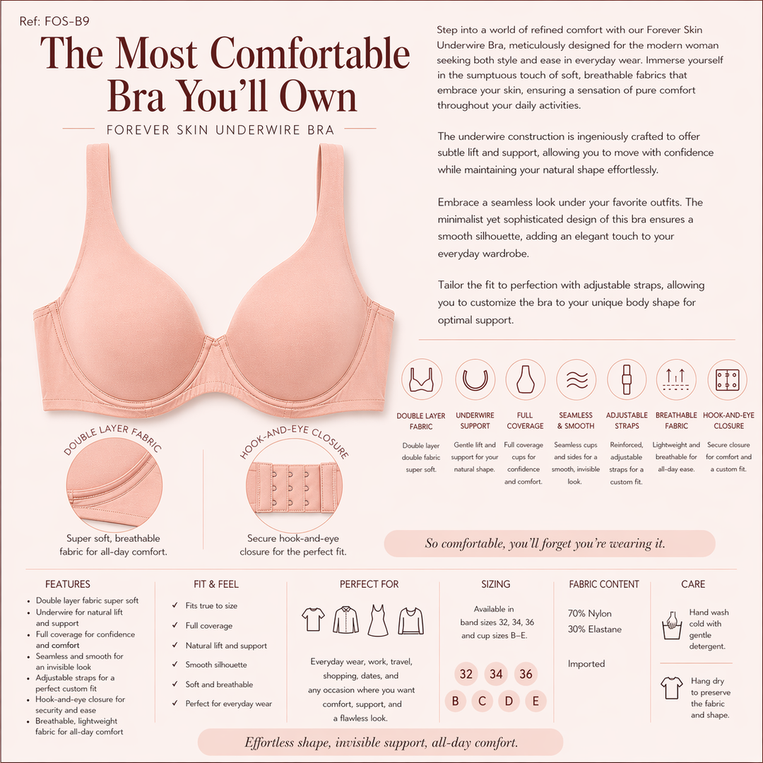 ☁️ B9-Lightweight Microfiber - Full Underwire Bra