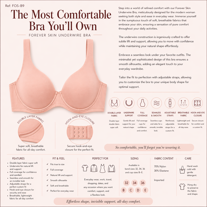 ☁️ B9-Lightweight Microfiber - Full Underwire Bra