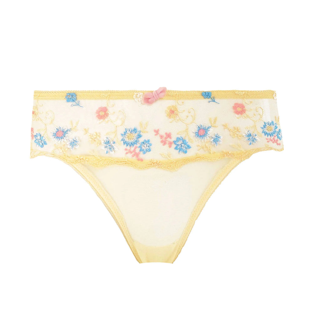 Floral-patterned underwear on a white background